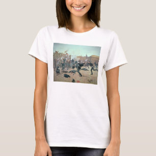 Camiseta Defending the Fort: Indians attack a U.S. Cavalry