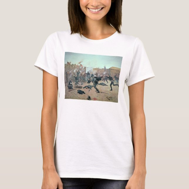 Camiseta Defending the Fort: Indians attack a U.S. Cavalry (Anverso)