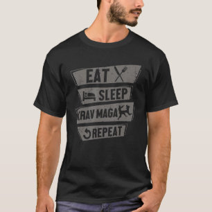 Camiseta Defensa masculina Combate Lucha Come Duerme Krav M