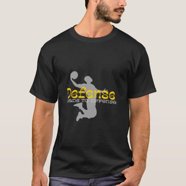 Camiseta Defensa ofende al gracioso jugador de baloncesto C (Anverso)
