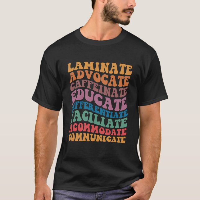 Camiseta Defensor de la cafeína acelerada Laminar Educar Ma (Anverso)