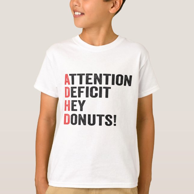 Camiseta Déficit De Atención Hey No Adhd Neurodiversidad (Anverso)