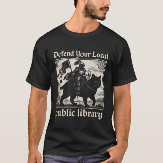 Camiseta Defiende a su gato Knight de la biblioteca pública