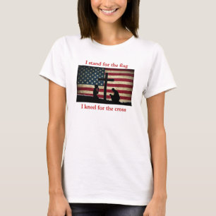 Camiseta Defiende la Bandera - Arrodíllate por la Cruz