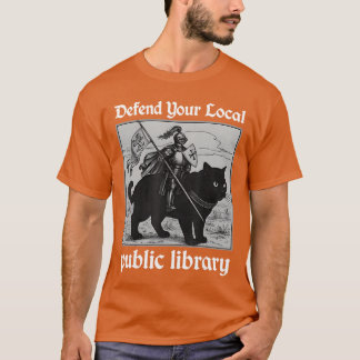 Camiseta Defiende tu biblioteca pública local Gato caballer