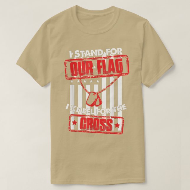 Camiseta Defiendo a nuestro veterano cristiano de bandera (Diseño del anverso)