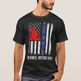 Camiseta Defiendo la bandera y el rodillo ante la bandera e