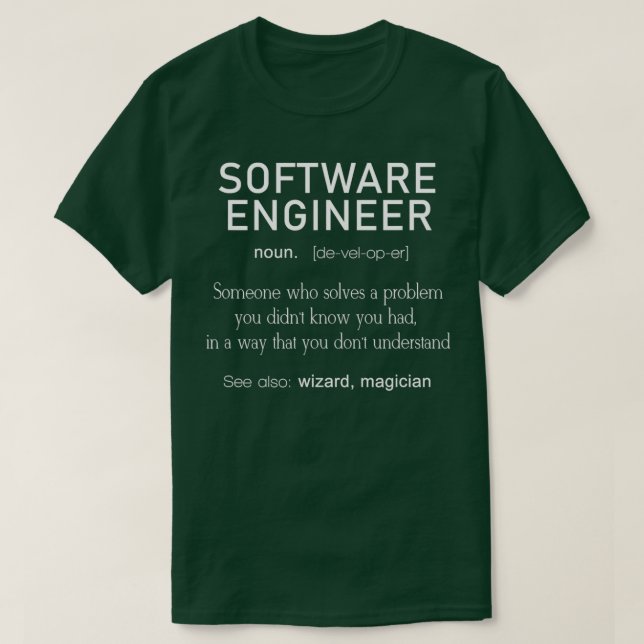 Camiseta Definición 1 de ingeniero de software (Diseño del anverso)