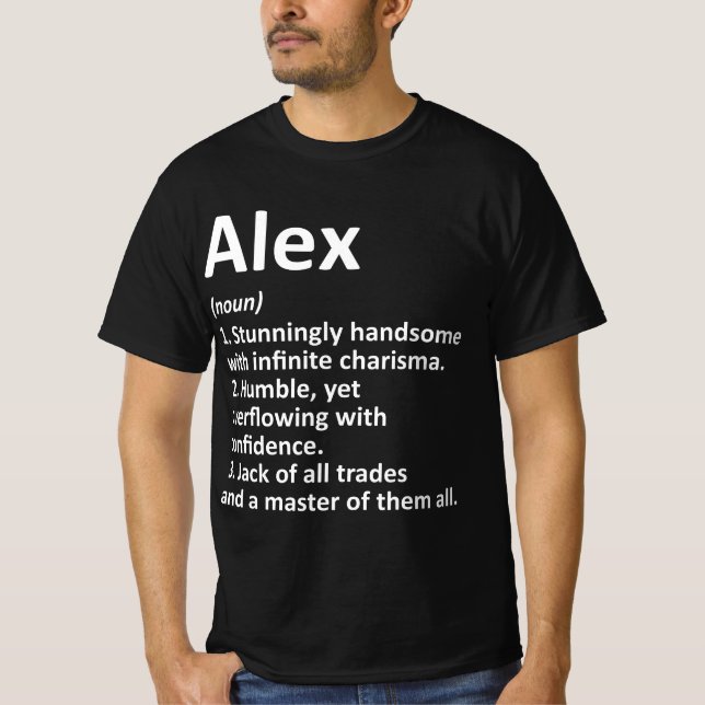 Camiseta Definición ALEX Nombre personalizado Funny Cumplea (Anverso)