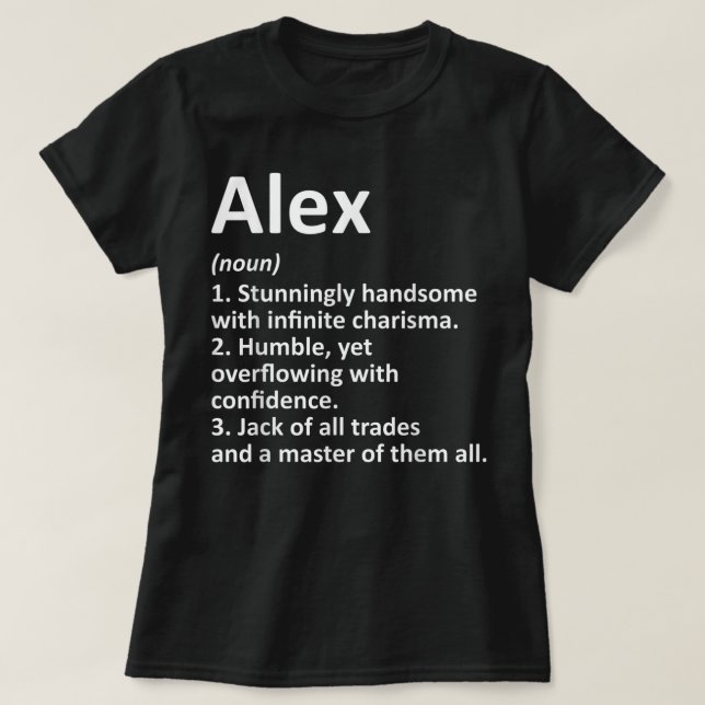 Camiseta Definición ALEX Nombre personalizado Funny Cumplea (Diseño del anverso)