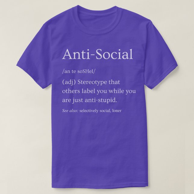 Camiseta Definición antisocial (Diseño del anverso)