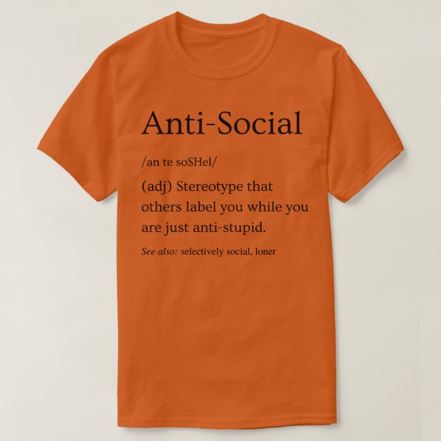 Camiseta Definición antisocial 3 (Diseño del anverso)