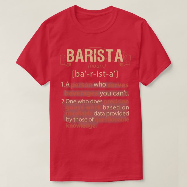 Camiseta Definición Barista Real Americana (Diseño del anverso)