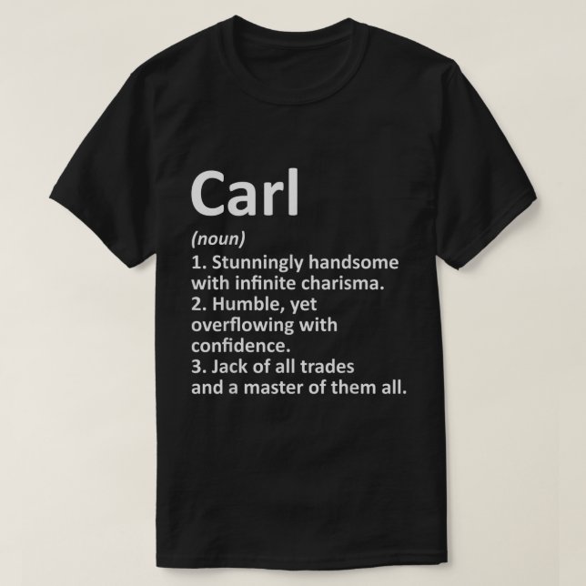 Camiseta Definición CARL Nombre personalizado Funny Cumplea (Diseño del anverso)