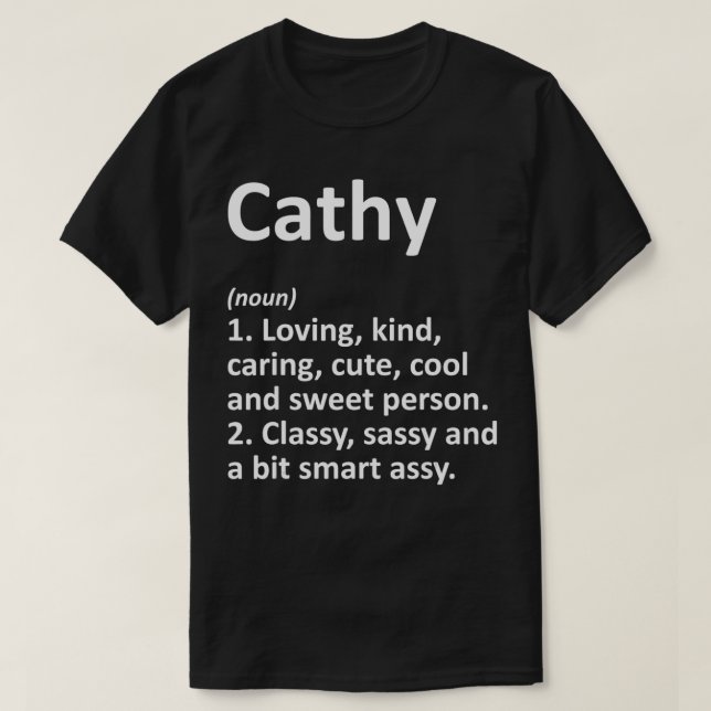Camiseta Definición CATHY Nombre Personalizado Funny Cumple (Diseño del anverso)