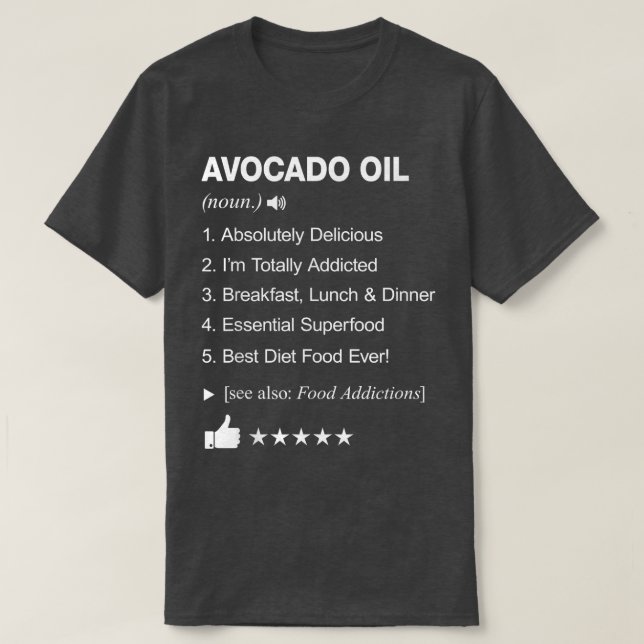Camiseta Definición de aceite de aguacate que significa div (Diseño del anverso)