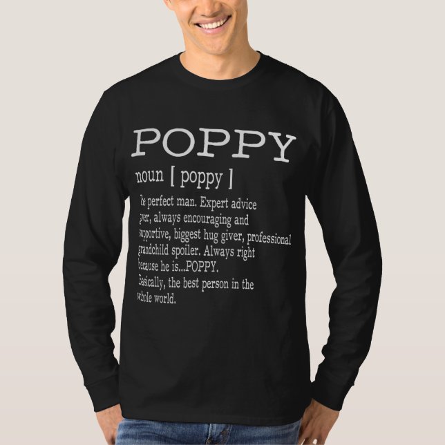 Camiseta Definición de amapola Regalos del Día del Abuelo P (Anverso)