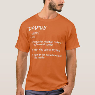 Camiseta Definición de amapola T Divertido Día de los Padre
