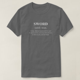 Camiseta Definición de arma divertida de espada con texto b