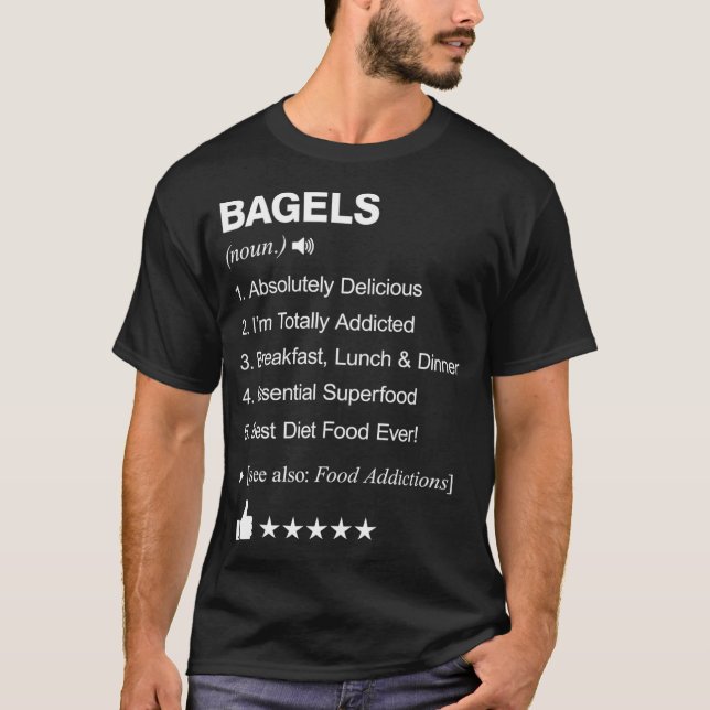 Camiseta Definición de Bagels significa rebosamiento de jk  (Anverso)
