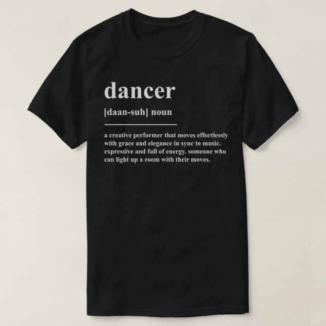 Camiseta Definición de bailarín (Diseño del anverso)