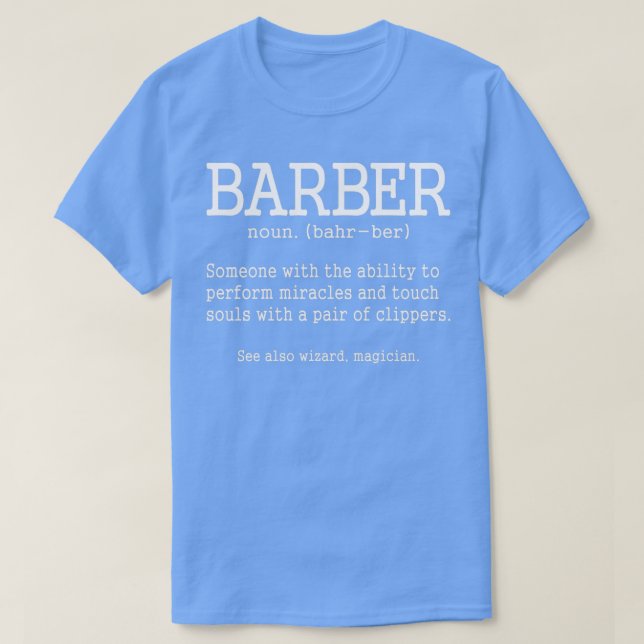Camiseta Definición de barbero (Diseño del anverso)