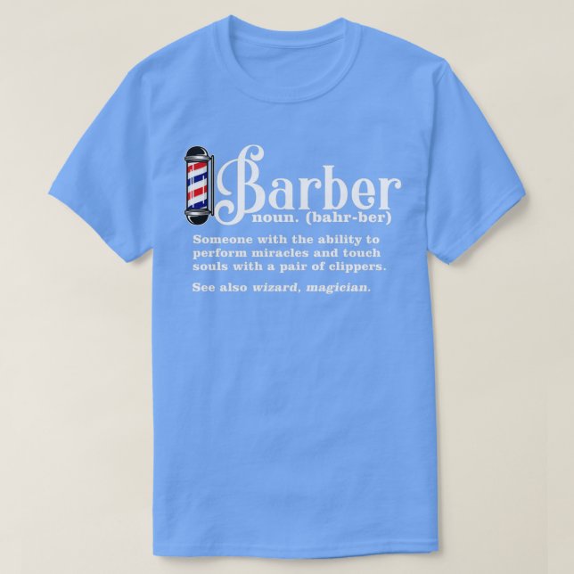 Camiseta Definición de barbero 2 (Diseño del anverso)