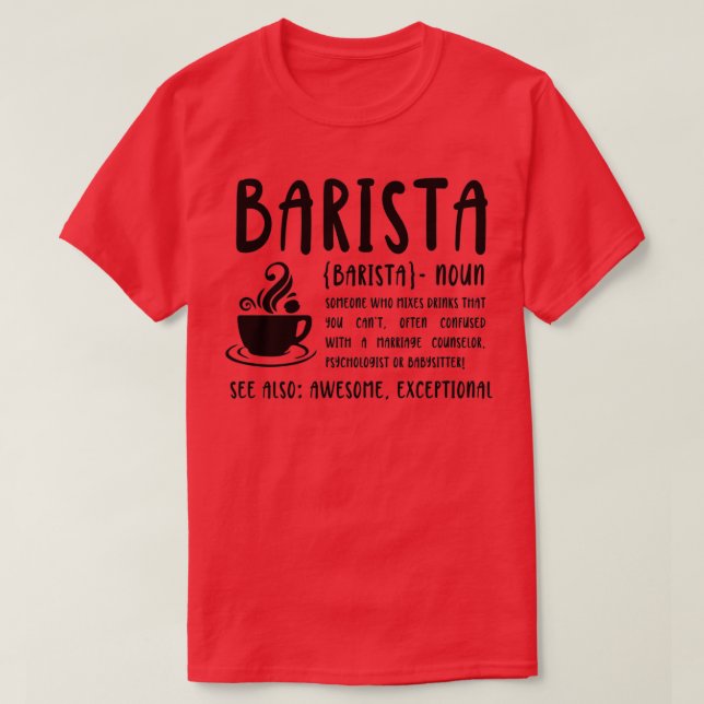 Camiseta Definición de Barista del Día Nacional de Barista (Diseño del anverso)