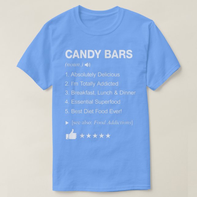 Camiseta Definición de barras de candy significa divertido (Diseño del anverso)