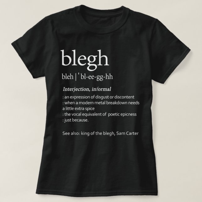 Camiseta Definición de Blegh Fans de la música Metalizado p (Diseño del anverso)