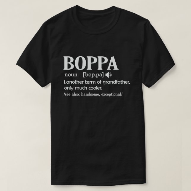 Camiseta Definición de Boppa Significado Divertido Abuelo G (Diseño del anverso)