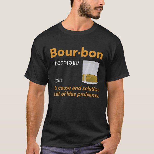 Camiseta Definición de Borbón Idea de Cita de Bebida Whiske (Anverso)