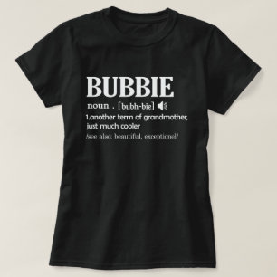 Camiseta Definición de Bubbie Graciosa Regalo del Día de la