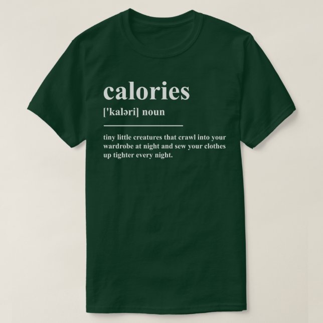 Camiseta Definición de calorías (Diseño del anverso)