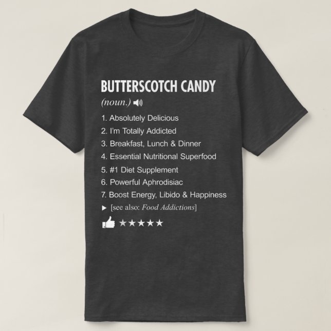 Camiseta Definición de Candy Butterscotch Significado Funny (Diseño del anverso)