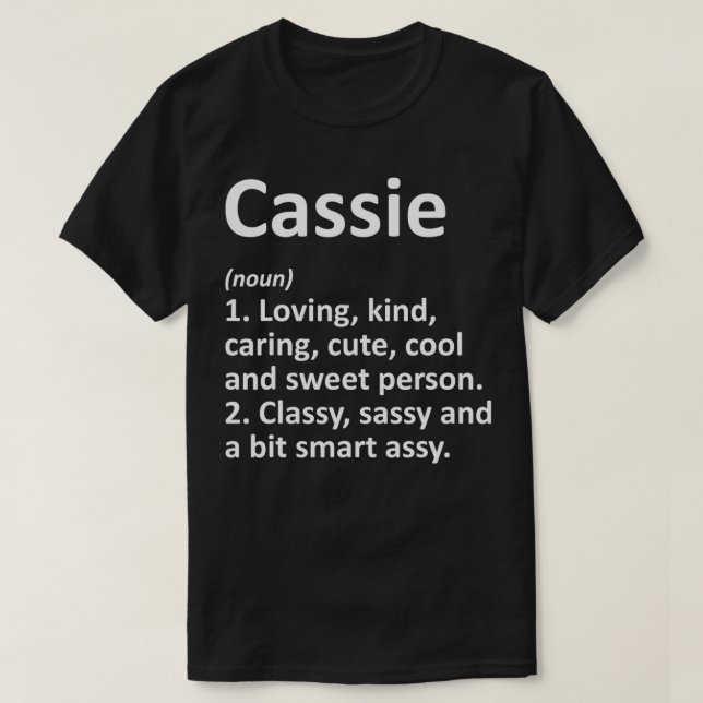 Camiseta Definición de CASSIE Nombre personalizado Funny Cu (Diseño del anverso)