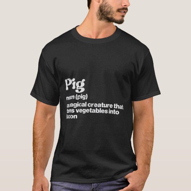 Camiseta Definición De Cerdo Bacon Funny Bbq Barbecue Grill (Anverso)