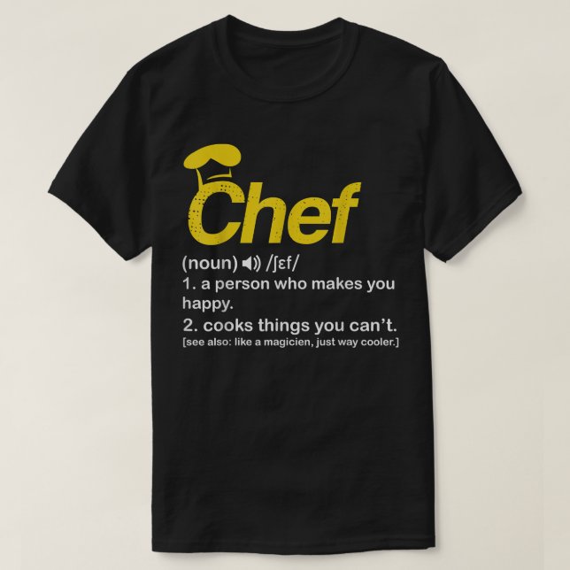 Camiseta Definición de chef Graciosos Regalos de Cocina Coc (Diseño del anverso)