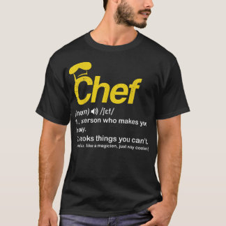 Camiseta Definición de chef Graciosos Regalos de Cocina Coc