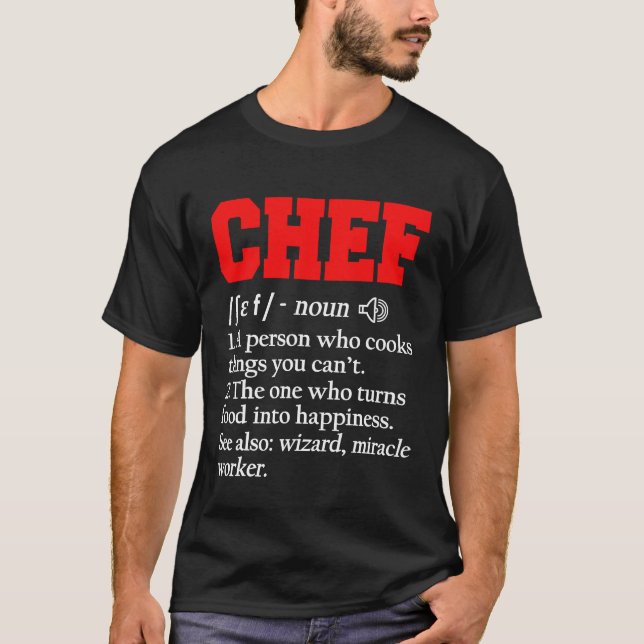 Camiseta Definición de chef que convierte la comida en coci (Anverso)