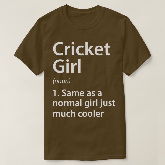 Camiseta Definición de Chica de cricket (Diseño del anverso)