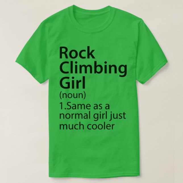 Camiseta Definición de Chica de escalado de rock (Diseño del anverso)