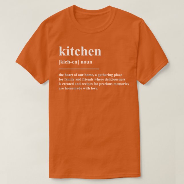 Camiseta Definición de cocina (Diseño del anverso)