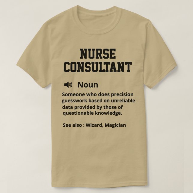 Camiseta Definición de consultor de enfermería (Diseño del anverso)