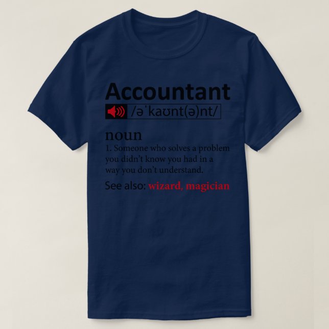 Camiseta Definición de contable (Diseño del anverso)