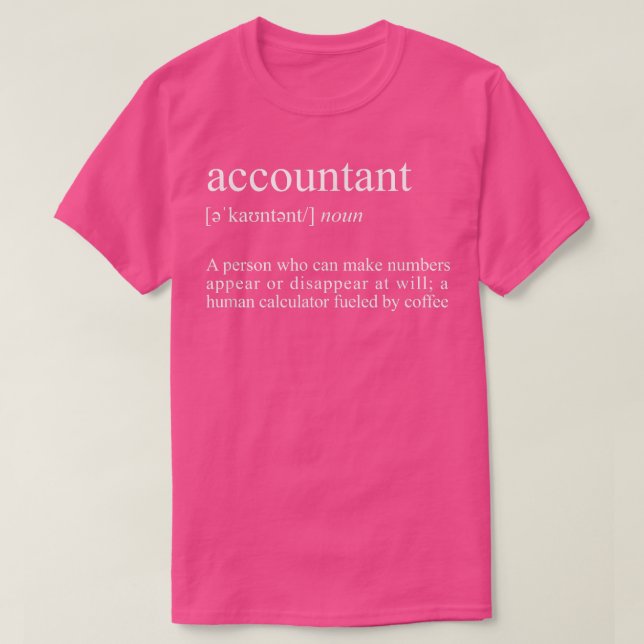 Camiseta Definición de ContableContabilidad divertida (Diseño del anverso)