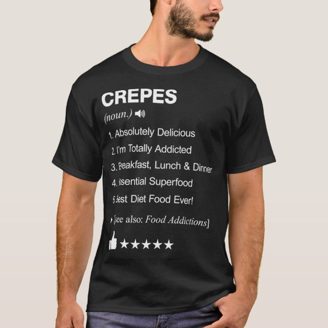 Camiseta Definición de crepes Significado delantal de cocin (Anverso)