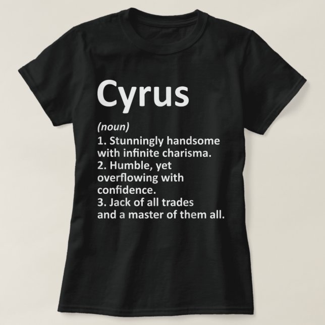 Camiseta Definición de CYRUS Nombre Personalizado Funny Cum (Diseño del anverso)