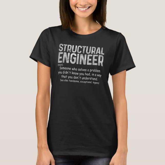 Camiseta Definición de diccionario de ingeniero estructural (Anverso)