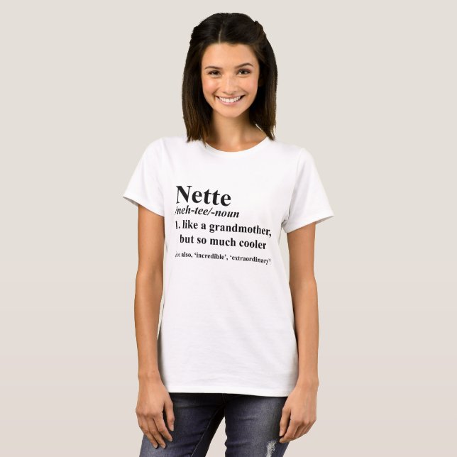 Camiseta Definición de diccionario de la abuela de Nette (Anverso completo)
